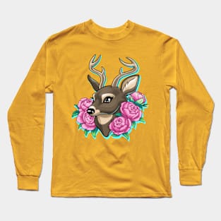 Peony Deer Long Sleeve T-Shirt